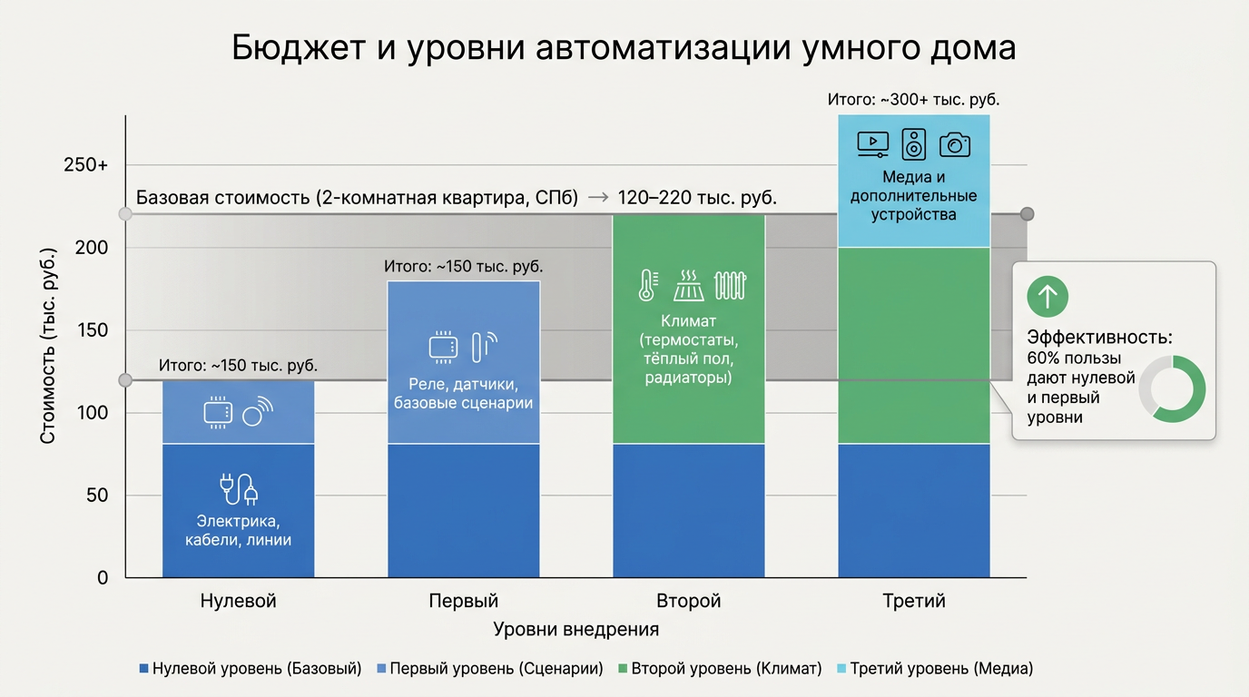 Бюджет и уровни автоматизации умного дома